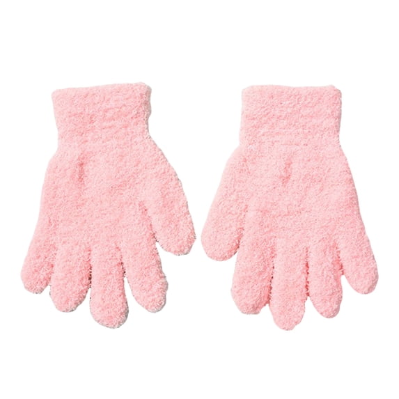 Karoyedx Boys Gloves Winter Kids Winter Gloves For Boys Girls Children Full Fingers Stretchy Warm Mittens Pink Size,8-16 Years