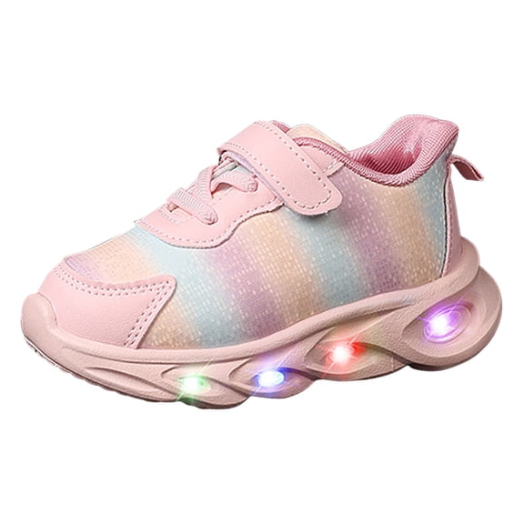 Karoyedx Boys Light Up Shoes Toddler Light Up Shoes Boys Girls LED Flashing Cartoon Lightweight Breathable Mesh Comfortable Running Sneakers for Toddler and Little Kid Pink Size,7