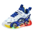 thumbnail image 1 of Karoyedx Boys Light Up Shoes Toddler Sole Rubber Glitter Sneakers No Lace Flat Non First Walking Sport Shoes Boys Girls Cute Breathable Shoes Blue Size,12, 1 of 9
