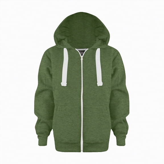 Karoyedx Boys' Outerwear Jackets & Coats Boys Zip up Hoodies Winter Warm Lightweight Windproof Fleece Jacket Cozy Long Sleeve Outerwear with Pockets Green Size,4-5 Years