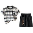 thumbnail image 1 of Karoyedx Boys Outfits Boys Shorts Sets - 2 Piece Short Sleeve Crewneck Tee and Performance Shorts for Boys Black Size,12-18 Months, 1 of 4