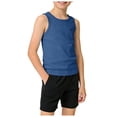 thumbnail image 1 of Karoyedx Boys Shirts Boys Tank Tops Athletic Sleeveless T Shirts Crewneck Undershirts for Kids Navy Size,9-10 Years, 1 of 8