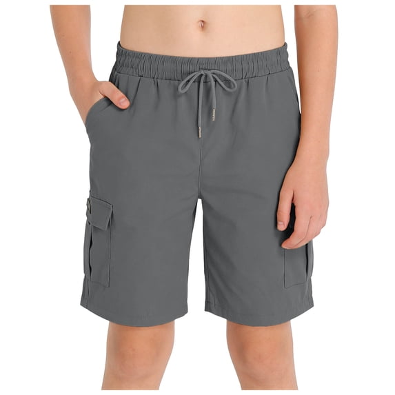 Karoyedx Boys' Shorts Toddler Baby Boy Shorts - Lightweight Cotton Shorts for Kids Boys Summer Elastic Waist Short Pants Grey Size,14-15 Years