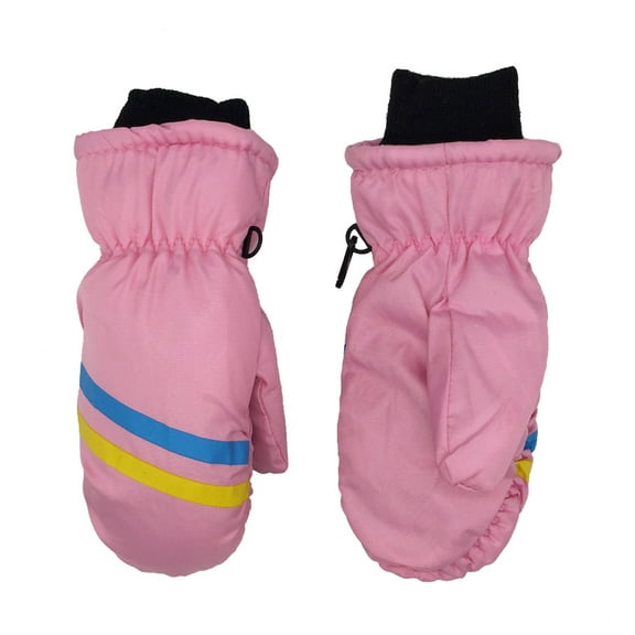 Karoyedx Boys Ski Gloves Toddler Mittens Water-proof Skiing Gloves Toddler Snow Gloves Kids Baby Winter Mittens For Girls Boys Pink Size,5-8 Years