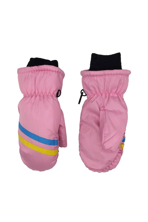 Boys Ski Gloves Toddler Mittens Water-proof Skiing Gloves Toddler Snow Gloves Kids Baby Winter Mittens For Girls Boys Pink Size,5-8 Years