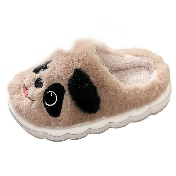 Karoyedx Boys Slippers Toddler Indoor Slippers Girl Kids Toddler Slippers Boys Girls Indoor House Shoes Non Slip Slippers Outdoor Warm Walking Shoes Brown Size,13