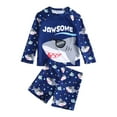 thumbnail image 1 of Karoyedx Boys Swimwear Boys Rash Guard Set for Boys 2 Piece Swimsuits Short Sleeve Beach Bathing Suits with Trunks Swim Shirts Dark Blue Size,5-6 Years, 1 of 7
