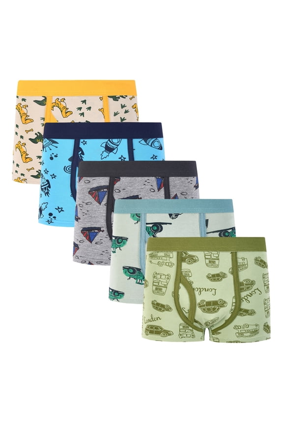 Boys Underpants 5 Pack Boys Kids Cotton Briefs Underwear Colorful Prints Soft Breathable Underpants AG Size,2-3 Years