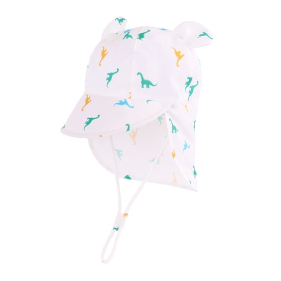 Karoyedx Bucket Hat for Little Girls Baby Sun Hat for Baby Girl Boy Wide Brim Toddler Bucket Hat Adjustable Strap Infant Hats for Outdoor White Size,3-7 Years