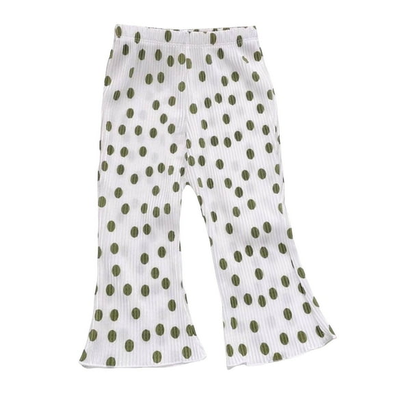 Karoyedx Cotton Leggings Girls Flare Leggings High Waisted V Crossover Casual Yoga Bell Bottoms with Pockets Pants for Kid Light Green Size,18-24 Months