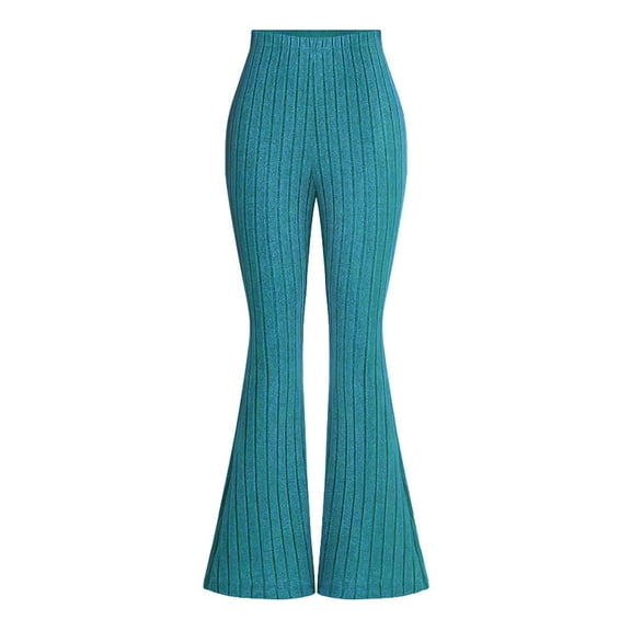 Karoyedx Cotton Leggings for Girls Girls Stretch Bell Bottoms Flare Pants Little | Big Kid Ruffle Bootcut Leggings Blue Size,8 Years