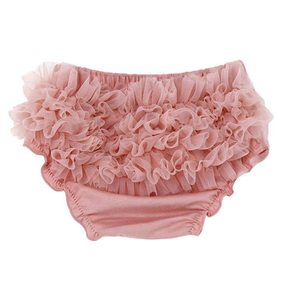 Karoyedx Cotton Panties for Girls Baby Girl Ruffle Bloomers Diaper Cover Elastic Waist Layered Shorts for Photos and Daily Wear Light Pink Size,15-24 Months
