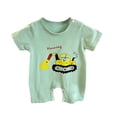 thumbnail image 1 of Karoyedx Cute Baby Boy Clothes Newborn Baby Boy Summer Outfit Smocked Romper Gingham Sleeveless Jumpsuit One Piece Beach Clothes Green Size,3-6 Months, 1 of 3