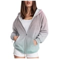 thumbnail image 1 of Karoyedx Cute Hoodies for Women Womens Zip Up Hoodies 2025 Oversized Hoodie for Women Trendy Hooded Sweatshirts Fall Winter Zipper Y2k Jacket Light Blue Size,6XL, 1 of 6