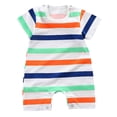 thumbnail image 1 of Karoyedx Cute Summer Rompers for Toddler Boys Newborn Boy Outfit Baby Romper Overall Shorts Toddler Sleeveless Smocked One Piece Jumpsuit Clothes Multicolour Size,6-12 Months, 1 of 4