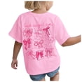 thumbnail image 1 of Karoyedx Cute Tees for Teen Girls Toddler Baby Girl Outfit Girls Short Sleeve T-shirt Top Summer Clothes Pink Size,2-3 Years, 1 of 6