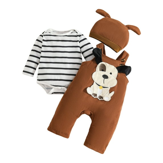 Karoyedx Fall Clothes Toddler Baby Girl Clothes Ruffled Sleeves Top Cute Embroidery Overalls Suspender Pants Set Black Size,12-18 Months