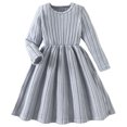 thumbnail image 1 of Karoyedx Fall Dresses for Baby Girls Knit Dresses Puff Long Sleeve Fall Winter Casual Holiday Sweater Dress Grey Size,2-3 Years, 1 of 9