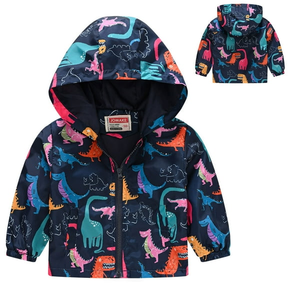 Karoyedx Fall Jackets for Kids Toddler Boy Hooded Windbreaker Coat Zipper Jacket Fall Lightweight Windproof Outwear for Boys Girls Pink Size,2-3 Years