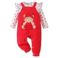 thumbnail image 1 of Karoyedx Fall Newborn Girl Clothes Newborn Baby Girl Clothes Infant Long Sleeve Romper Jumpsuit Bodysuit Christmas Outfits Red Size,9-12 Months, 1 of 9