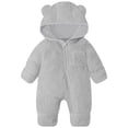 thumbnail image 1 of Karoyedx Fall Outfits Baby Girl Newborn Infant Baby Girl Bodysuit Footies Fall Winter Long Sleeve One Piece Zip Romper Grey Size,6-9 Months, 1 of 7