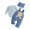 thumbnail image 1 of Karoyedx Fall Toddler Girl Clothes Baby Girl Clothes Romper Cute Ruffled Long Sleeve Love Fall Winter Outfits With Bow Headband Sky Blue Size,3-6 Months, 1 of 8