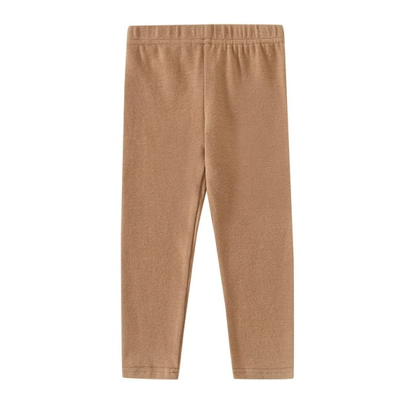 Karoyedx Flare Leggings Girls Leggings Ankle Length, Comfortable Leggings for Girls. Cotton Footless Tights Softness and Breathability Khaki Size,9-10 Years