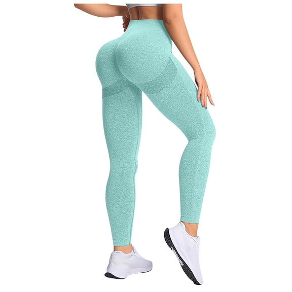 Karoyedx Flare Leggings for Women's High Waisted Leggings Yoga Pants Workout Running Stretchy Seamless Legging Mint Green Size,L