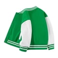 thumbnail image 1 of Karoyedx Girl Baseball Jacket Kids Baseball Jackets Boys Girls Fit Varsity Jacket Casual Lightweight Button Cardigan Color Block School Coats Green Size,4-5 Years, 1 of 4
