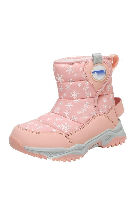 Girl Boots Kids Snow Boots - Insulated Warm Fleece Lined Winter Boots for Toddlers, Girls & Boys Orange Size,3.5
