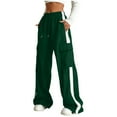 thumbnail image 1 of Karoyedx Girls Baggy Pants Girls Wide Leg Pants High Waist Trousers Vintage Kids Pant Streetwear Casual Trendy Dark Green Size,9-10 Years, 1 of 5