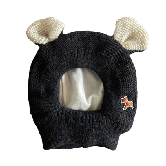 Karoyedx Girls Beanie Kid Winter Hat Scarf Set Boys Girls Knit Hood Hats Balaclava Beanie Hat Warm Fleece Lining Scarf Skull Cap Black Size,6-36 Months