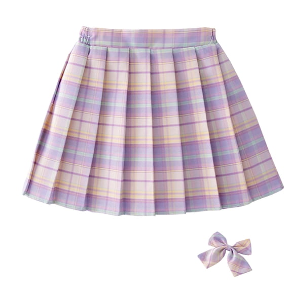 Karoyedx Girls Fashion Girls Pleated Mini Skirt High Waist Tennis School Uniform Skirts Purple Size,12-18 Months