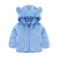 thumbnail image 1 of Karoyedx Girls Full Zip Soft Polar Fleece Jacket Outerwear Coat With Pockets Sky Blue Size,4-5 Years, 1 of 3
