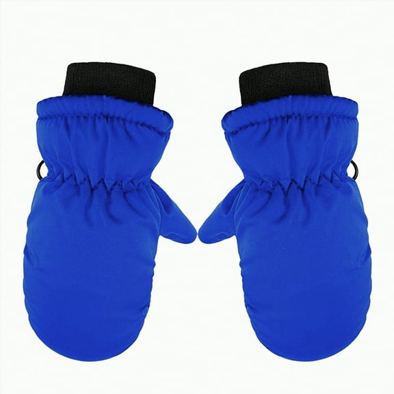 Karoyedx Girls Gloves Winter Toddler Mittens Water-proof Skiing Gloves Toddler Snow Gloves Kids Baby Winter Mittens For Girls Boys Blue Size,One Size