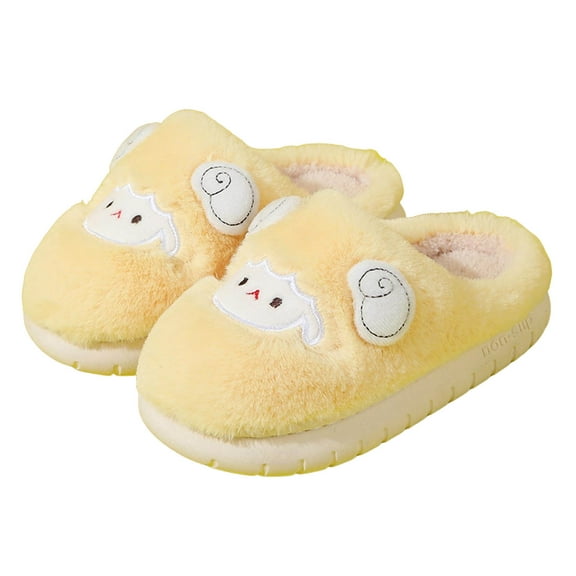 Karoyedx Girls House Slippers Kids Slippers Girls Boys House Slippers Adjustable Warm Memory Foam House Shoes Soft Bedroom Slides Indoor Outdoor Yellow Size,1