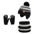 thumbnail image 1 of Karoyedx Girls Knit Winter Hats Winter Hat Scarf & Gloves Set Knit Hat Fleece Lined For Toddler Boys And Girls Black Size,4-10 Years, 1 of 9