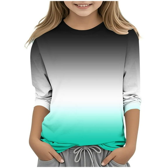 Karoyedx Girls Long Sleeve Shirts Chiffon Blouses Kids Cute Puff Sleeve Ruffle Mock Neck Casual Tops Mint Green Size,6-7 Years