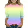 thumbnail image 1 of Karoyedx Girls Long Sleeve Shirts Kids Crewneck T-Shirts Tops Cute Fall Blouse Tees Yellow Size,8-9 Years, 1 of 5