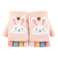 thumbnail image 1 of Karoyedx Girls Mittens Cute Bunny Knit Gloves Winter Stretchy Knit Gloves for Boys Girls Perfect for Fall or Winter Yellow Size,One Size, 1 of 3