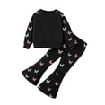 thumbnail image 1 of Karoyedx Girls Outfit Set Toddler Girl Clothes Little Kids Fall Outfits Winter Sweatshirt Pants Set Black Size,4 Years, 1 of 5