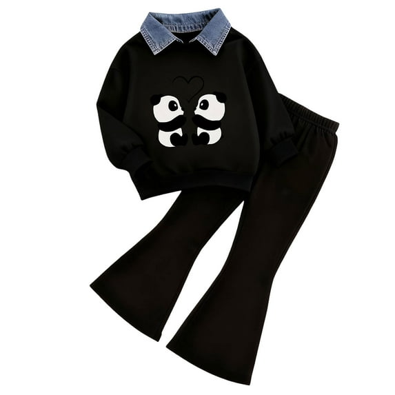 Karoyedx Girls Outfits Girls Fall Outfit Teen 2 Piece Sweatshirt Sweatpant Back To School Tracksuit Fashion Cute Clothes White Size,5-6 Years