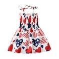 thumbnail image 1 of Karoyedx Girls Patriotic Dresses 4th of July Todddler Girls Outfit Strars Stripes Spaghetti Strap Little Girl Dress Kids Independence Day Clothes Watermelon Red Size,18-24 Months, 1 of 5