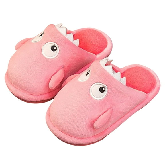 Karoyedx Girls Slippers Memory Foam Toddler Kids Comfort Wool-Like Plush Fleece Lined House Shoes for Indoor & Outdoor Pink Size,7