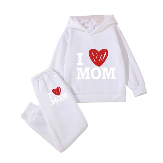Karoyedx Girls Spring Clothes Girls 2 Piece Outfit Hoodies & Flares Treen Girls Fall Winter Clothing Set 2026 White Size,2-3 Years