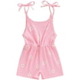 thumbnail image 1 of Karoyedx Girls Spring Romper Girl's Sleeveless Jumpsuits Spaghetti Straps Harem Long Pants Rompers With Pockets Pink Size,12-18 Months, 1 of 6