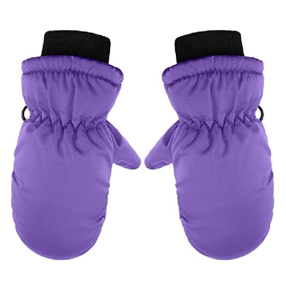 Karoyedx Gloves for Toddler Girls Kids Mittens Waterproof Ski Gloves Boys Girl Warm Snow Winter Mittens for Kids Toddler Outdoor Activities Purple Size,One Size