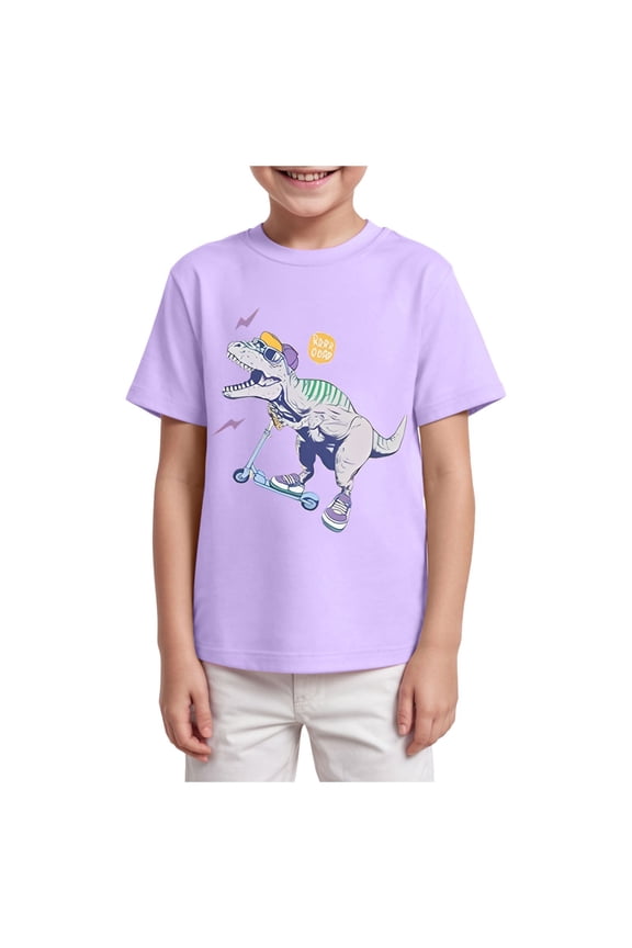 Graphic Tees Y2k Toddler Boy Short Sleeve Shirts Casual Kids Cotton Crewneck Graphic Tee Tops Blouse T Shirt Boys Light Purple Size,11-12 Years