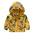 thumbnail image 1 of Karoyedx Jackets for Toddlers Toddler Boy Hooded Windbreaker Coat Zipper Jacket Fall Lightweight Windproof Outwear for Boys Girls Yellow Size,3-4 Years, 1 of 3
