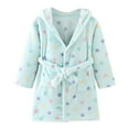thumbnail image 1 of Karoyedx Kid Robes for Girls Fleece Hooded Robes Warm Printed Bath Robe for Kids Soft Fuzzy Bathrobe for Gifts Mint Green Size,2-3 Years, 1 of 3